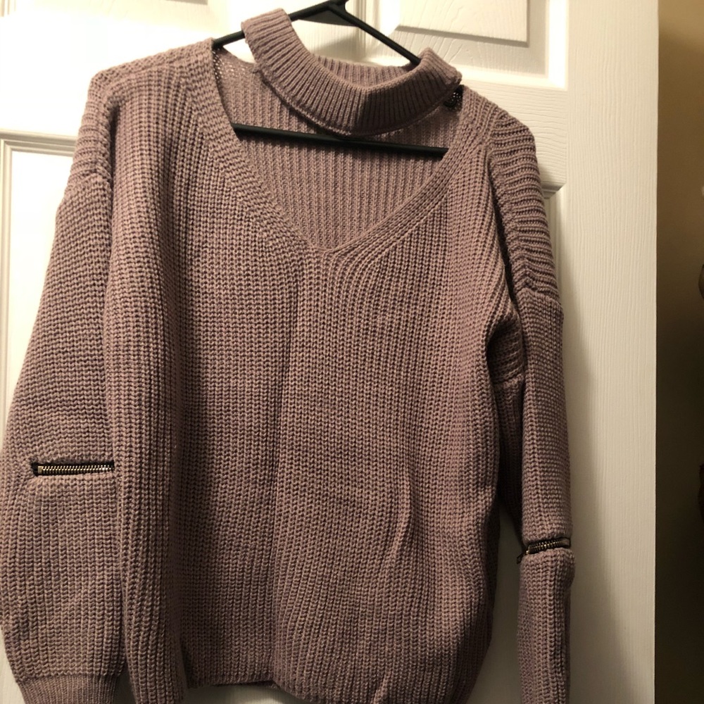 Mauve cut out sweater